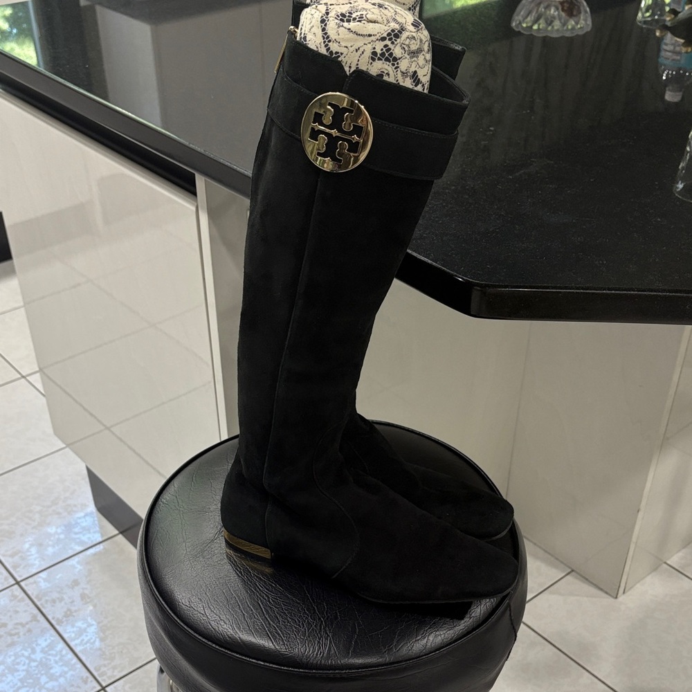 Tory Burch Black Over the Knee Boots